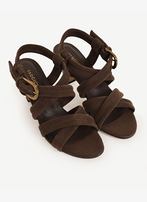 Pedli Çapraz Deri Topuklu Ayakkabı - Görsel 5