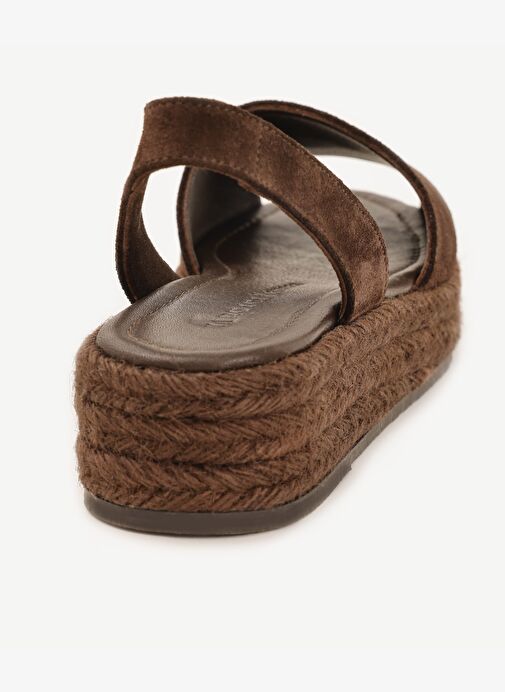 Jüt Tabanlı Deri Espadril Sandalet - Görsel 4