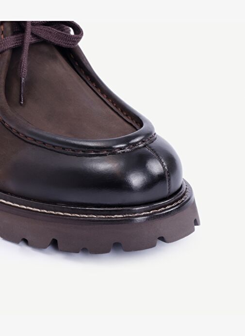 Kalın Tabanlı Deri Düz Ayakkabı - Görsel 3