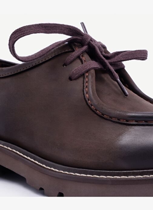 Kalın Tabanlı Deri Düz Ayakkabı - Görsel 5