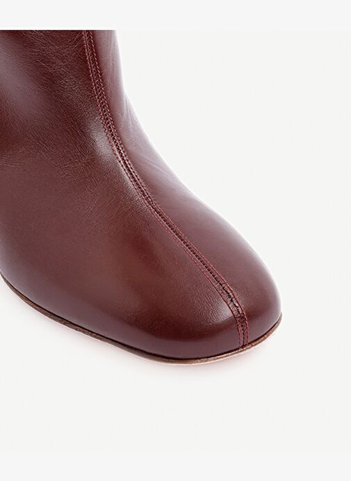 Silindir Topuk Detaylı Deri Çizme - Görsel 3