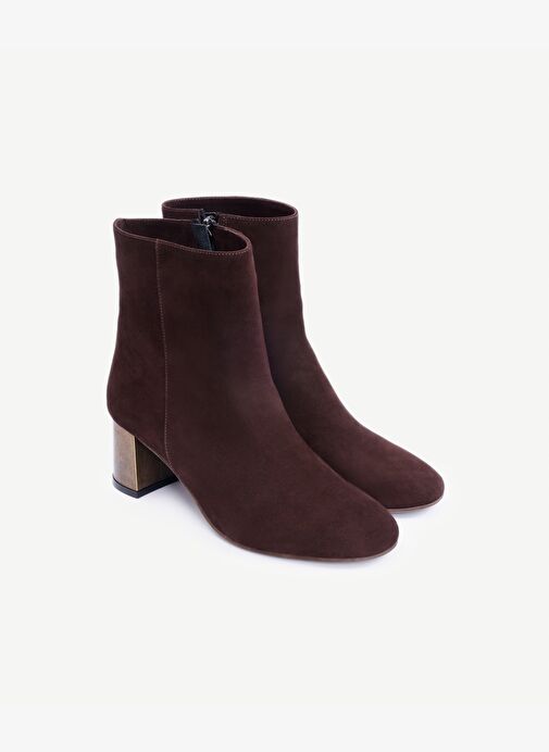 Metal Ökçeli Deri Topuklu Bot - Görsel 5