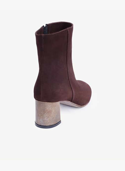 Metal Ökçeli Deri Topuklu Bot - Görsel 4