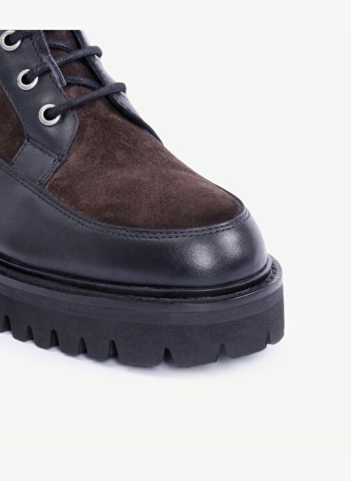 Kalın Tabanlı Deri Bağcıklı Postal Bot - Görsel 3