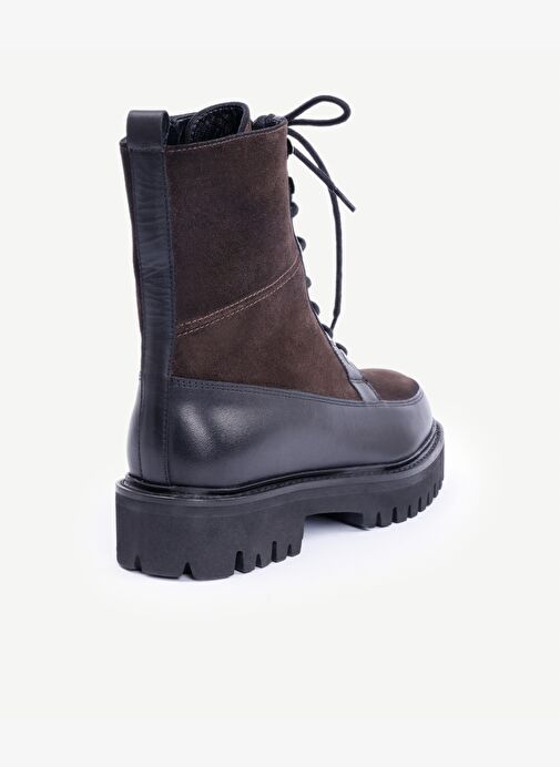 Kalın Tabanlı Deri Bağcıklı Postal Bot - Görsel 4