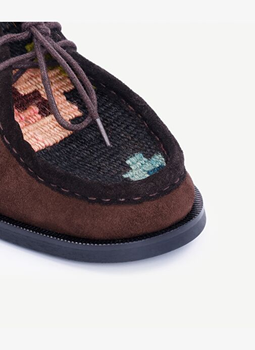 Aynası Hareketli Bağcıklı Deri Düz Ayakkabı - Görsel 3