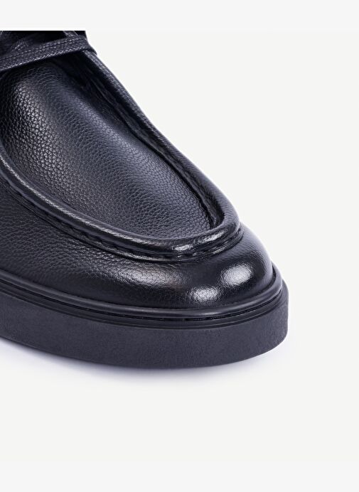 Bağcıklı Deri Düz Ayakkabı - Görsel 3