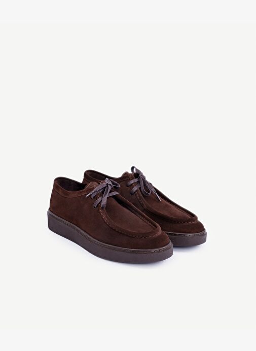 Bağcıklı Deri Düz Ayakkabı - Görsel 5