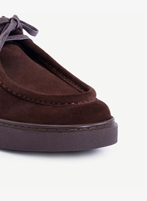 Bağcıklı Deri Düz Ayakkabı - Görsel 3