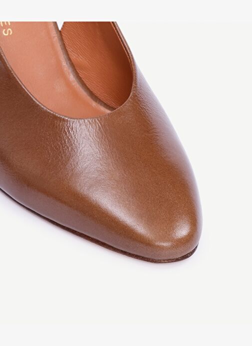 Arkası Açık Deri Topuklu Ayakkabı - Görsel 3