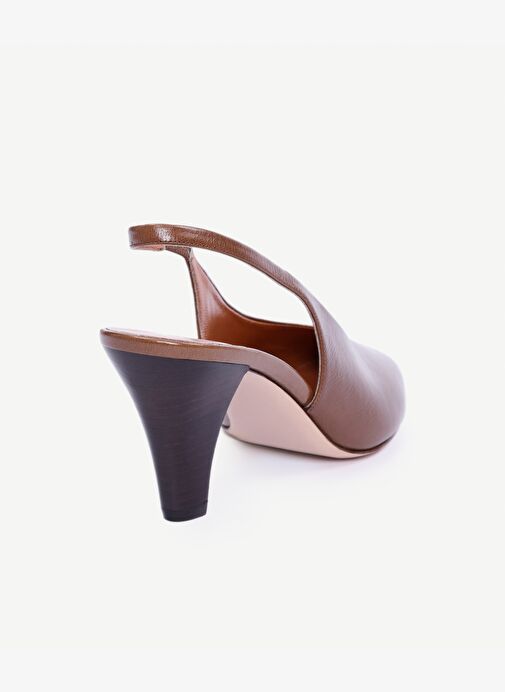 Arkası Açık Deri Topuklu Ayakkabı - Görsel 4
