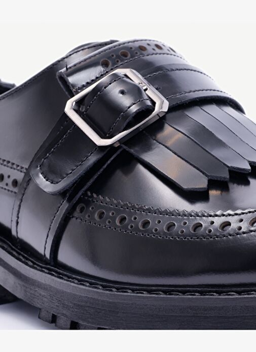 Zımbalı Ve Püsküllü Deri Düz Ayakkabı - Görsel 5