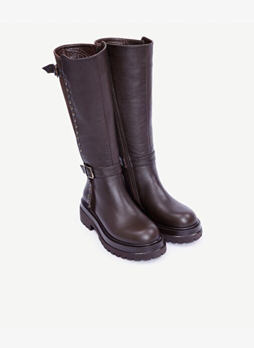 Trock Detaylı Deri Çizme - Görsel 4