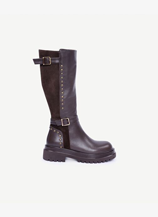 Trock Detaylı Deri Çizme - Görsel 2