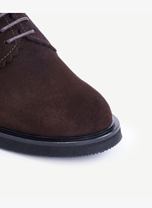 Gambası Hareketli Deri Bağcıklı Düz Ayakkabı - Görsel 3