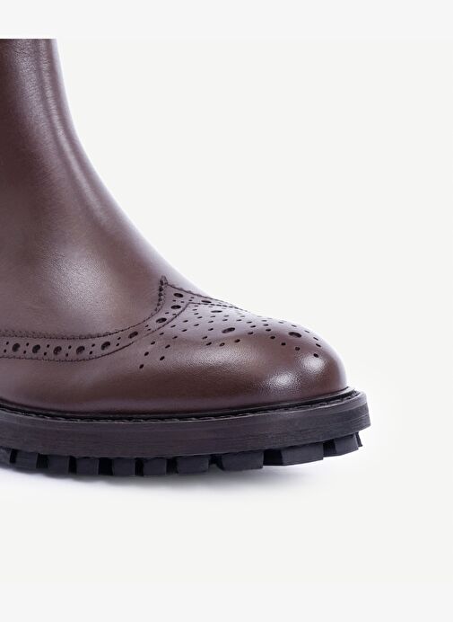 Zımba Detaylı Lastikli Deri Bot - Görsel 3