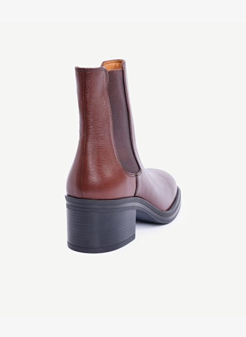 Lastikli Topuklu Deri Bot - Görsel 4