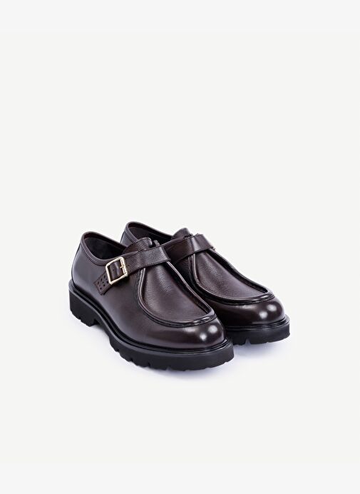 Toka Detaylı Deri Düz Ayakkabı - Görsel 5