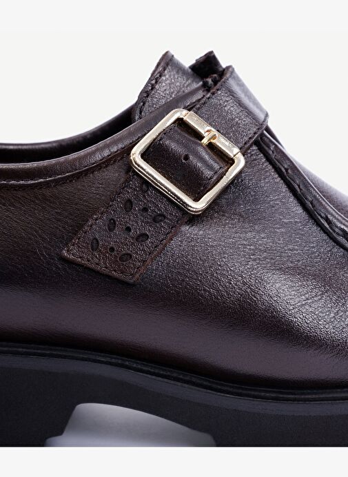 Toka Detaylı Deri Düz Ayakkabı - Görsel 6