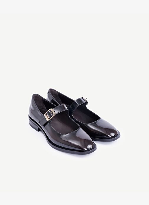 Atkılı Deri Düz Ayakkabı - Görsel 5