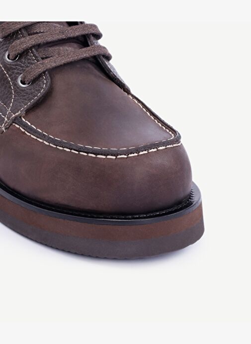 Nubuk Detaylı Bağcıklı Deri Bot - Görsel 3