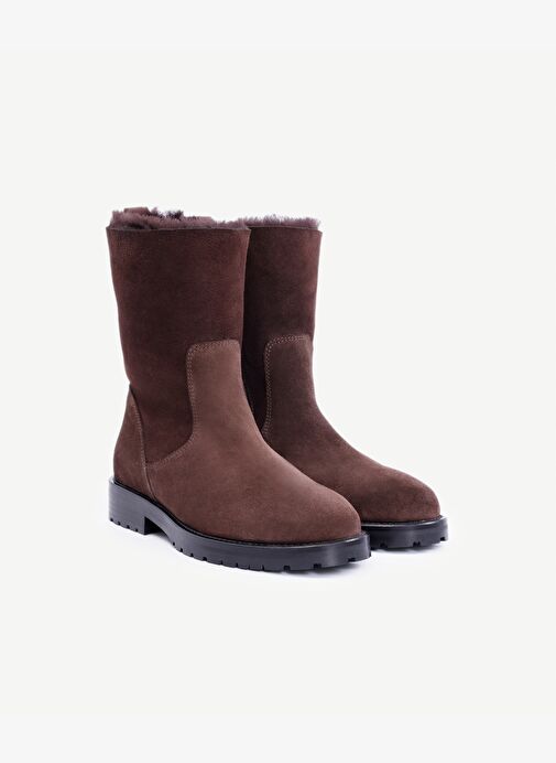 İçi Kürklü Deri Uzun Bot - Görsel 5