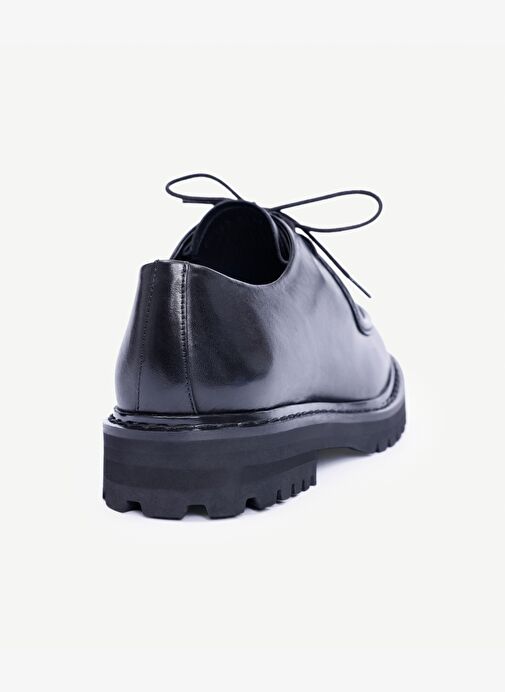 Bağcıklı Deri Düz Ayakkabı - Görsel 4