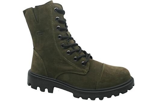 Scooter Su Geçirmez Deri Haki Kadın Bot Z7107NH - Görsel 2