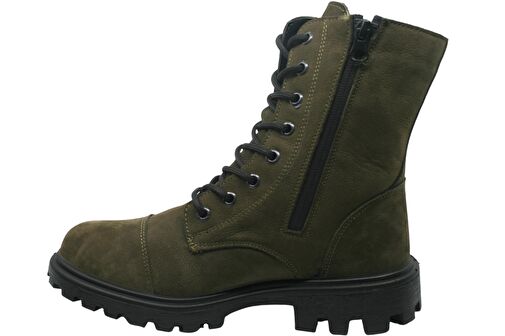 Scooter Su Geçirmez Deri Haki Kadın Bot Z7107NH - Görsel 4