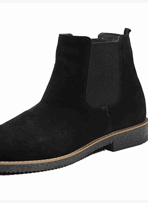 Siyah Erkek Süet Düz Bot - 92273 - Görsel 4