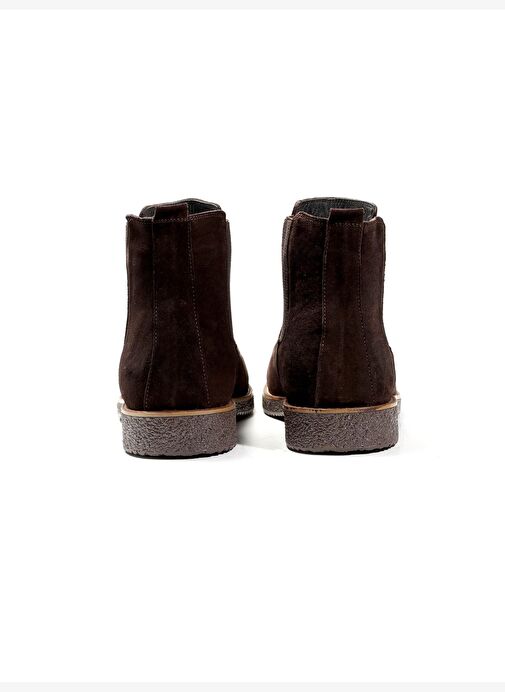 Koyu Kahverengi Erkek Süet Düz Bot - 94387 - Görsel 5