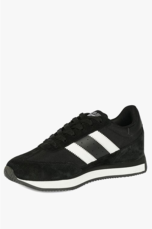 Hammer Jack Hakiki Deri Santiago Siyah Beyaz Kadın Spor Ayakkabı - Görsel 4