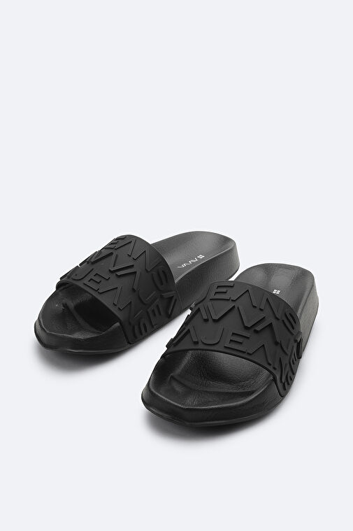 Avva Avva Erkek Siyah Logolu Terlik A41Y8304 Sandalet & Terlik | Boyner Siyah - 3. görsel