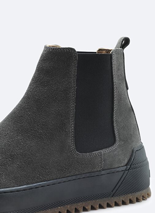 Erkek Antrasit Deri Süet Bot B008009 - Görsel 4