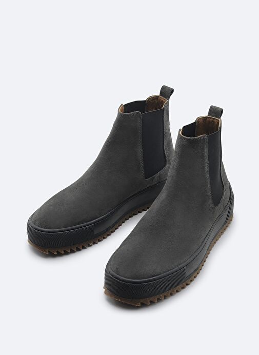 Erkek Antrasit Deri Süet Bot B008009 - Görsel 3