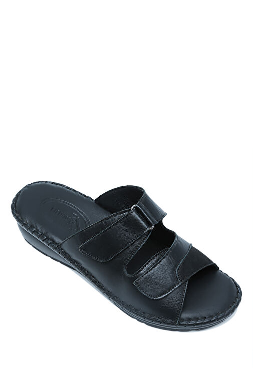 KHM109 Kifidis Knidos Kadın Çift Bantlı Deri Terlik 36-41 - Görsel 3