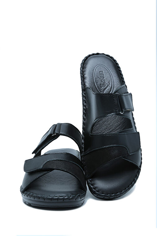 KHM109 Kifidis Knidos Kadın Çift Bantlı Deri Terlik 36-41 - Görsel 4