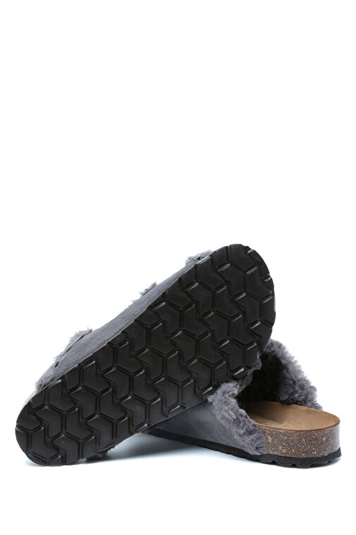 K14766SD Kifidis Soft Step Kadın Çift Bantlı Süet Deri Sabo Mantar Terlik 36-41 - Görsel 4