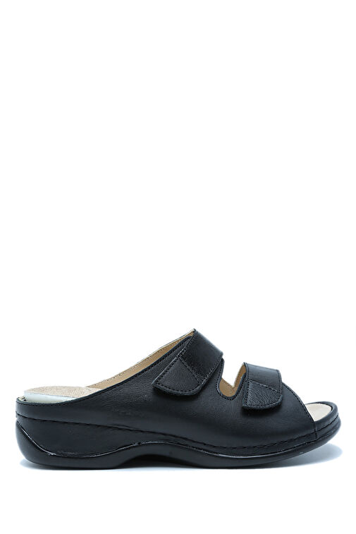 Kifidis Lacivert Kadın Deri Terlik 12ÖZK1TERK00006 - Görsel 2