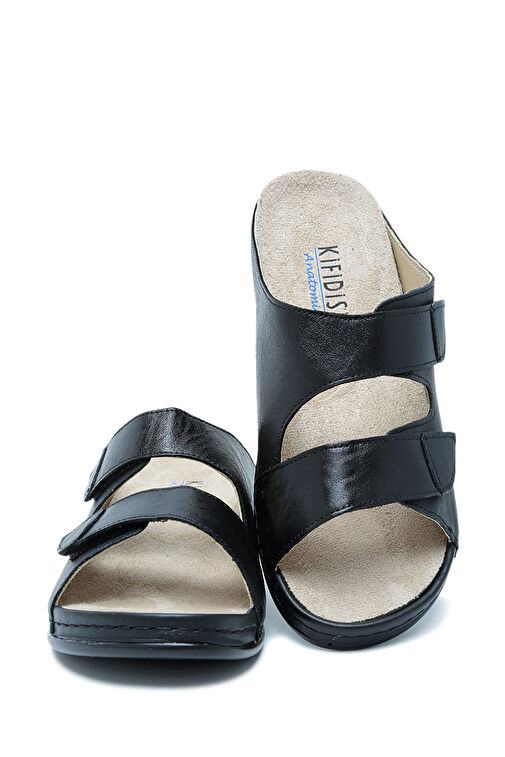 Kifidis Lacivert Kadın Deri Terlik 12ÖZK1TERK00006 - Görsel 4