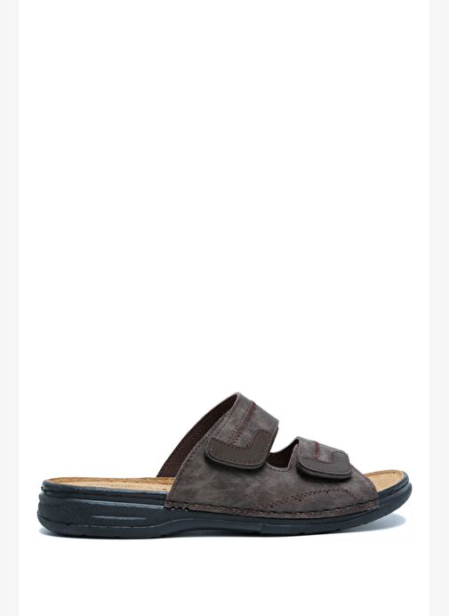 SIB4412 Kifidis-Natura Erkek Çift Bantlı Anatomik Deri Terlik 40-45 - Görsel 2