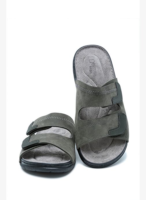 SIB4412 Kifidis-Natura Erkek Çift Bantlı Anatomik Deri Terlik 40-45 - Görsel 3