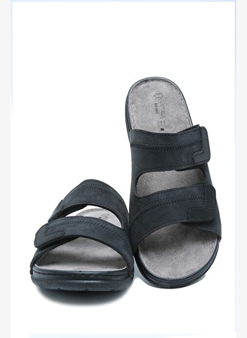 SIB4412 Kifidis-Natura Erkek Çift Bantlı Anatomik Deri Terlik 40-45 - Görsel 3