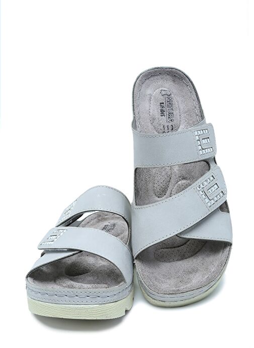 SIB220511 Kifidis-Natura Kadın Taşlı Anatomik Deri Terlik 36-41 - Görsel 3