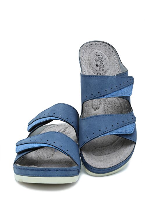 SIB160147 Kifidis-Natura Kadın Çift Bantlı Anatomik Deri Terlik 36-41 - Görsel 3