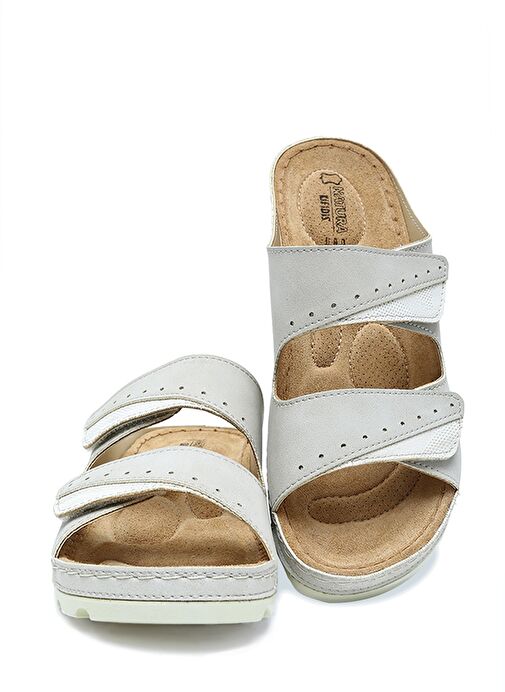 SIB160147 Kifidis-Natura Kadın Çift Bantlı Anatomik Deri Terlik 36-41 - Görsel 3