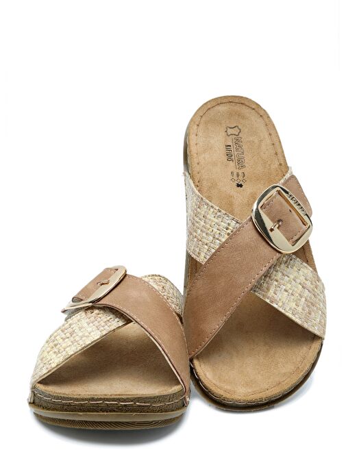 SIB213628 Kifidis-Natura Kadın Tokalı Anatomik Deri Terlik 36-41 - Görsel 3