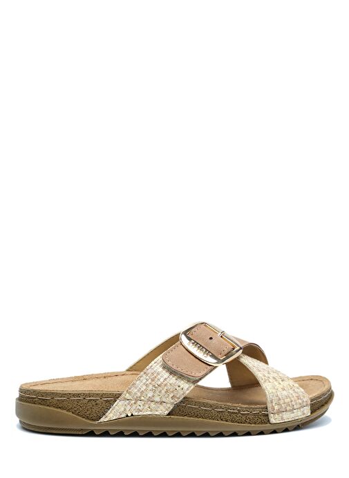 SIB213628 Kifidis-Natura Kadın Tokalı Anatomik Deri Terlik 36-41 - Görsel 2