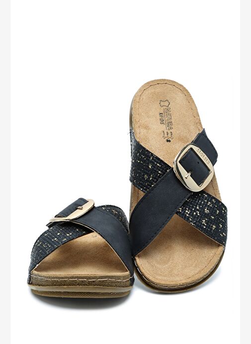 SIB213628 Kifidis-Natura Kadın Tokalı Anatomik Deri Terlik 36-41 - Görsel 3