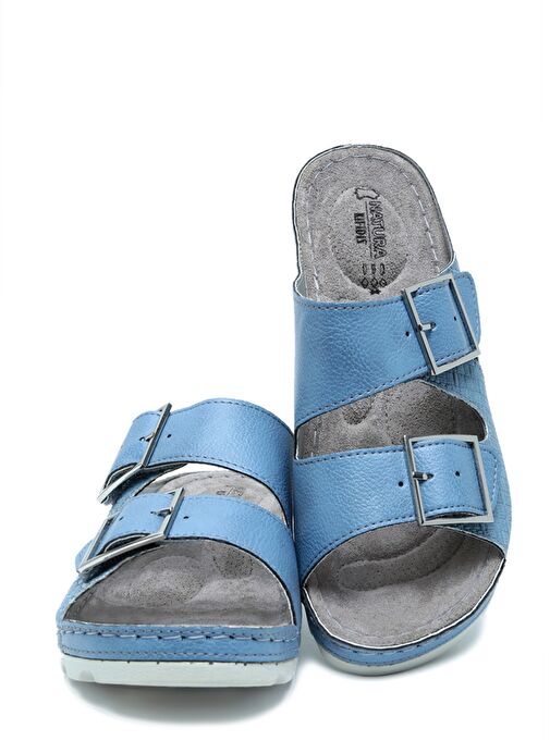 SIB160117-V2 Kifidis-Natura Kadın Çift Bantlı Anatomik Deri Terlik 36-41 - Görsel 3